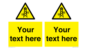 Custom warning RF radiation transmitter